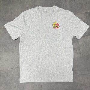 Amazon Essentials Light Gray Short Sleeve Tee with Mario Pocket Patch